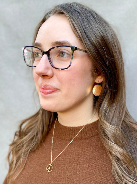 Large Concave Earrings in Gold | CLP