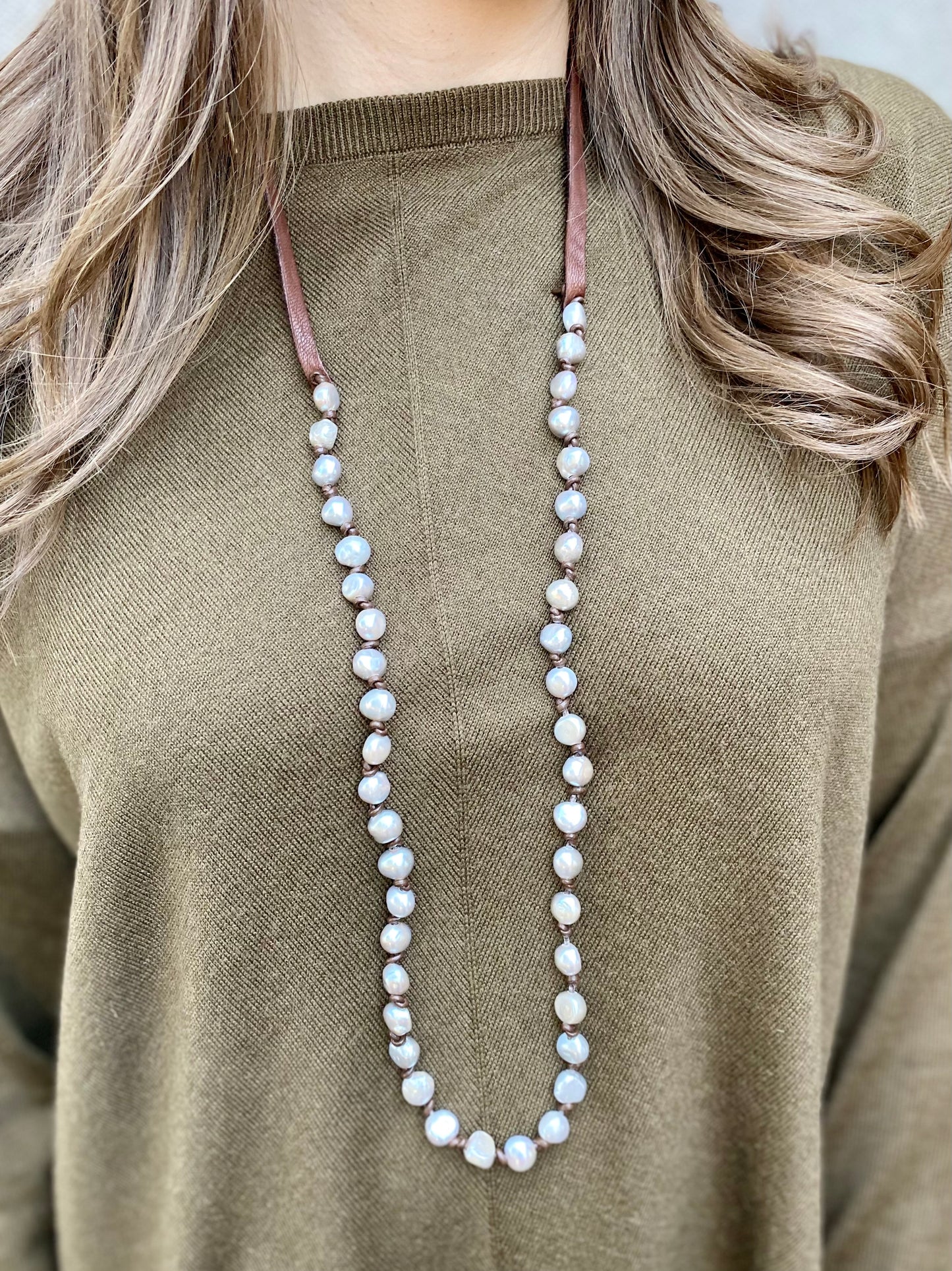 Silver Pearl Wrap Necklace | CLP