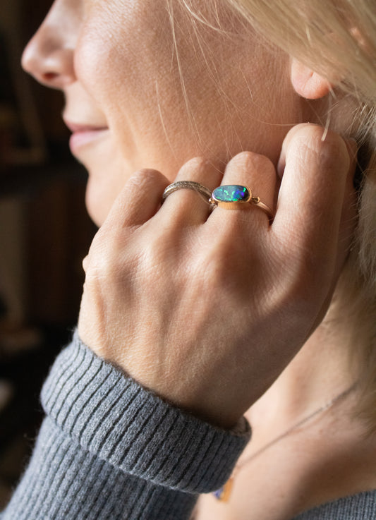 Oval Boulder Opal Ring | Linda Blumel