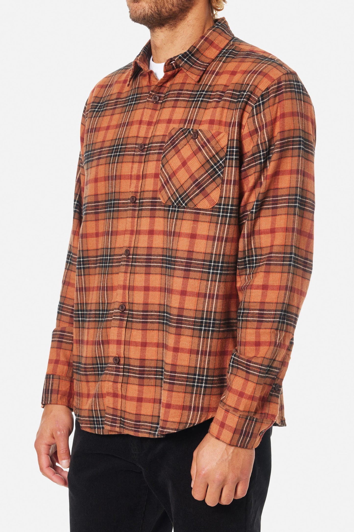 Derek Flannel in Brick Plaid | Katin
