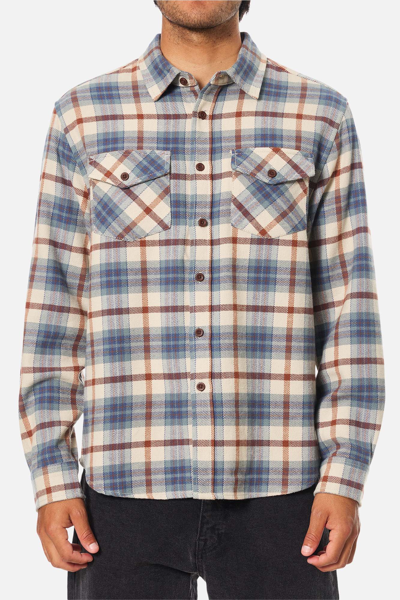 Sierra Flannel in Dusty Blue | Katin