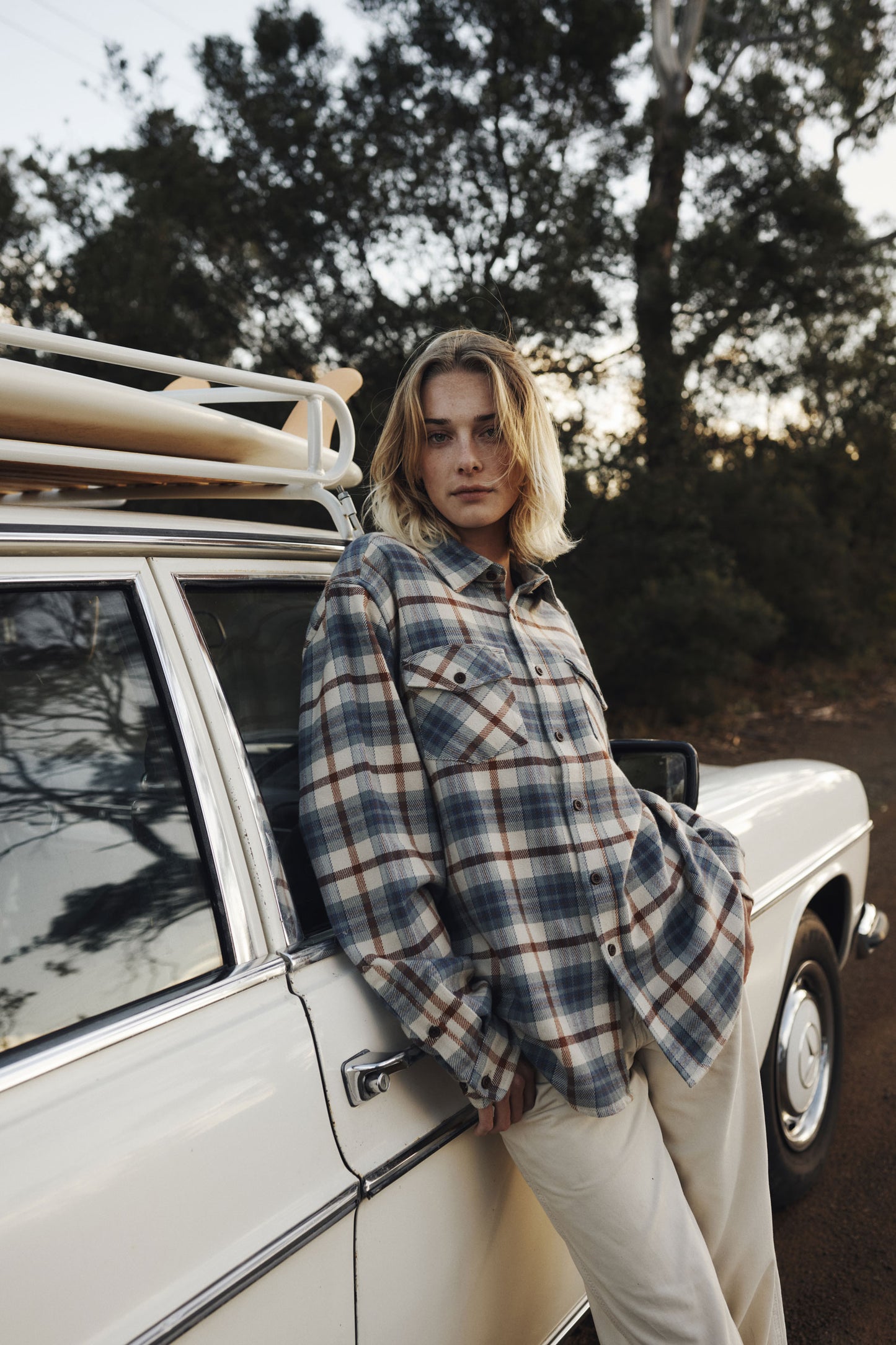 Sierra Flannel in Dusty Blue | Katin