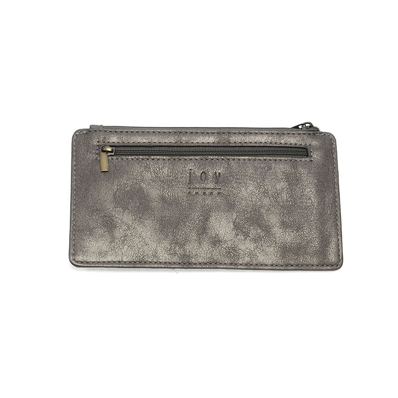 New Kara Mini Wallet in Metallic Dark Chrome