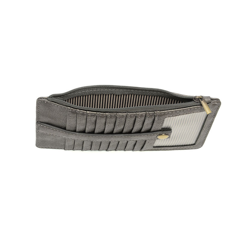 New Kara Mini Wallet in Metallic Dark Chrome