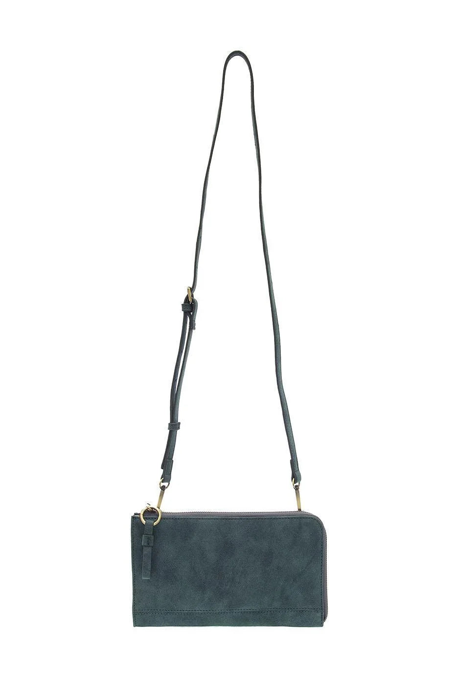 Faux Suede Karina Wristlet in Teal