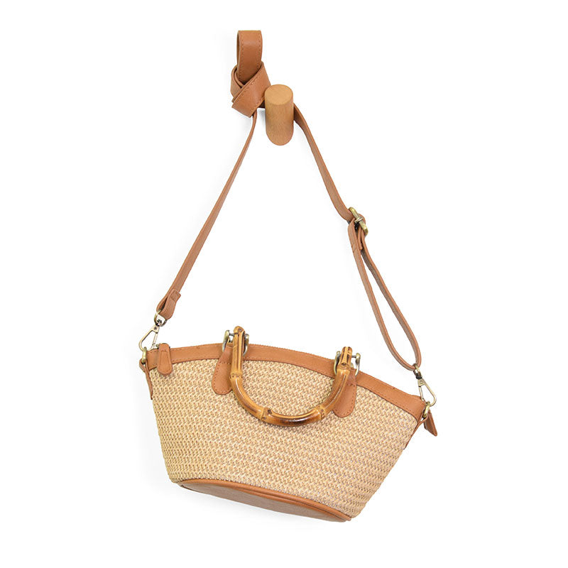 Millie Crossbody Bag in Natural Straw
