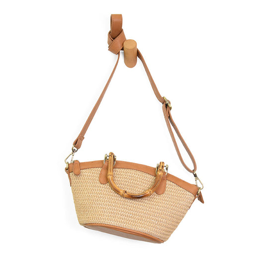 Millie Crossbody Bag in Natural Straw
