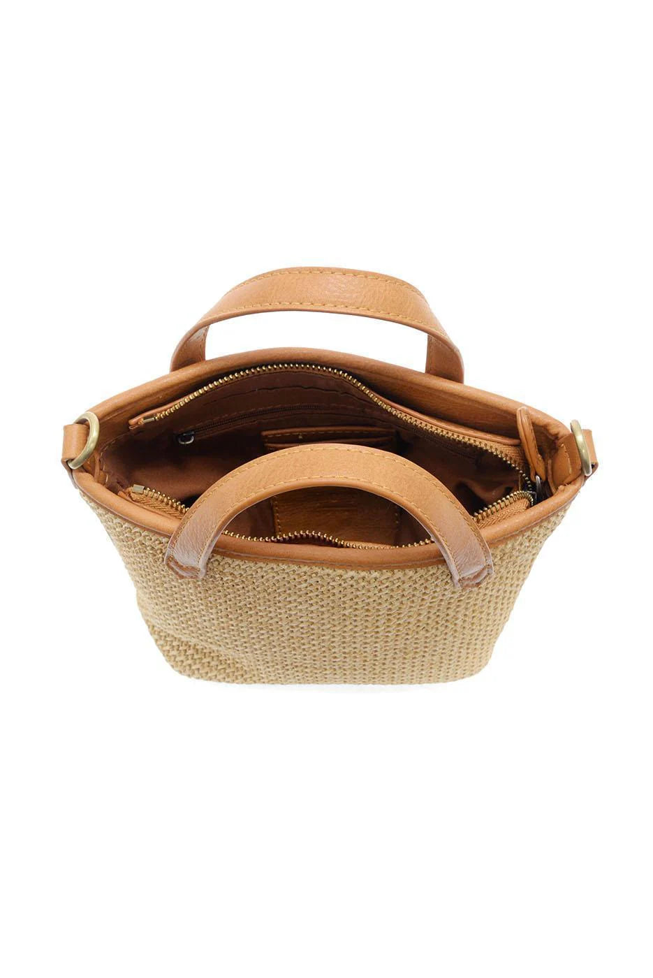 Mini Bucket Bag in Natural Straw