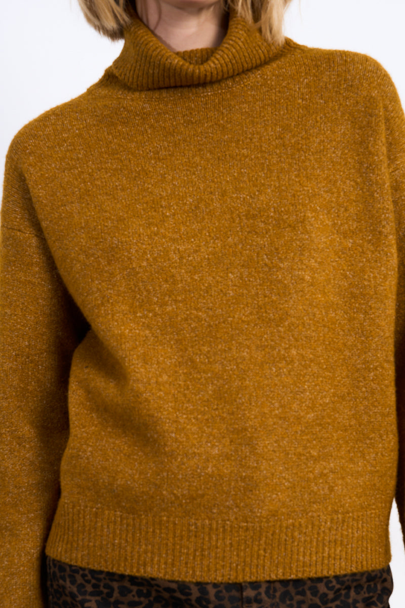 Cozy Turtleneck Sweater in Mustard