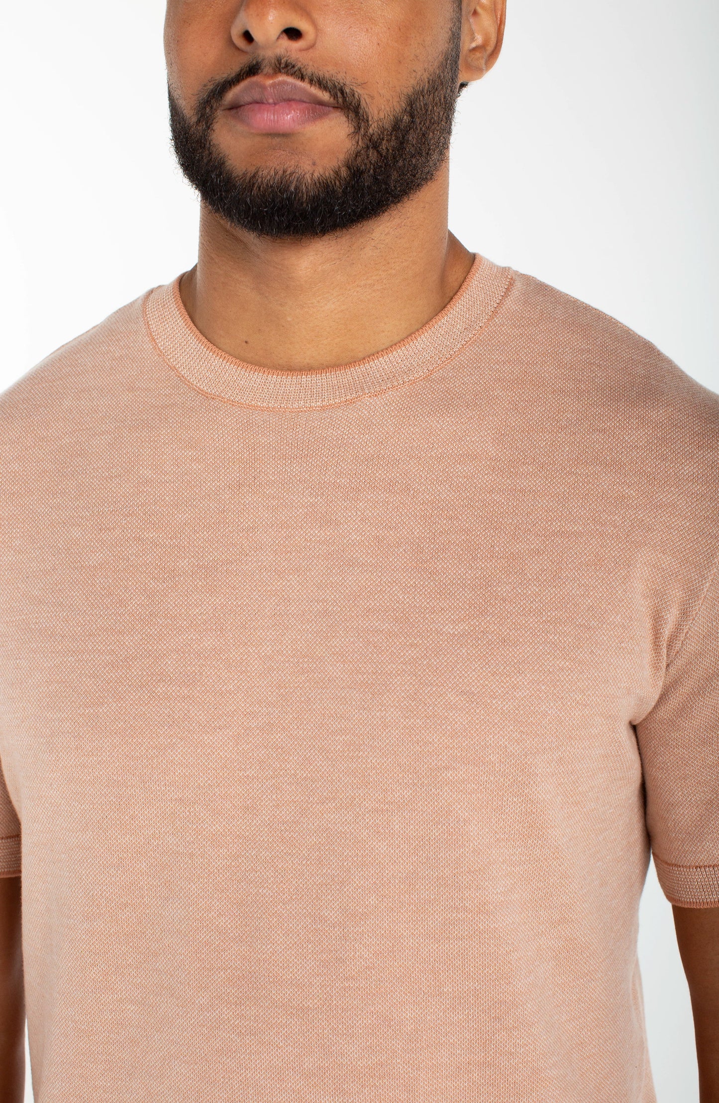 Crew Neck Sweater Tee in Peach | Liverpool