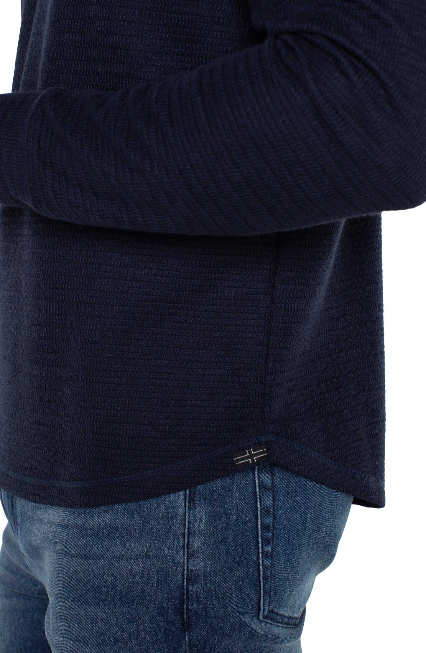 Long Sleeve Crew Neck in Navy | Liverpool