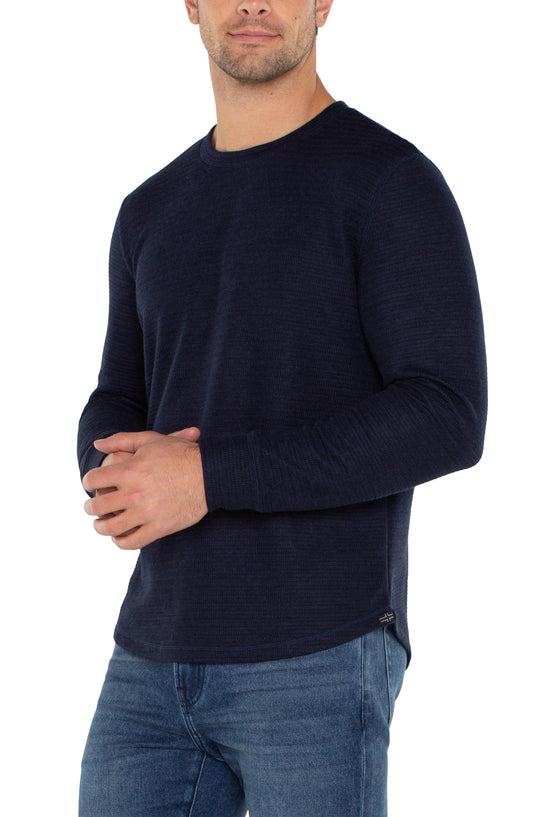 Long Sleeve Crew Neck in Navy | Liverpool