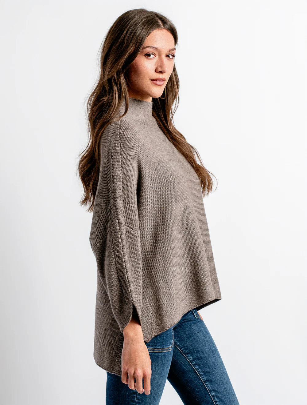 Boho One Size Sweater in Heather Brown | Kerisma
