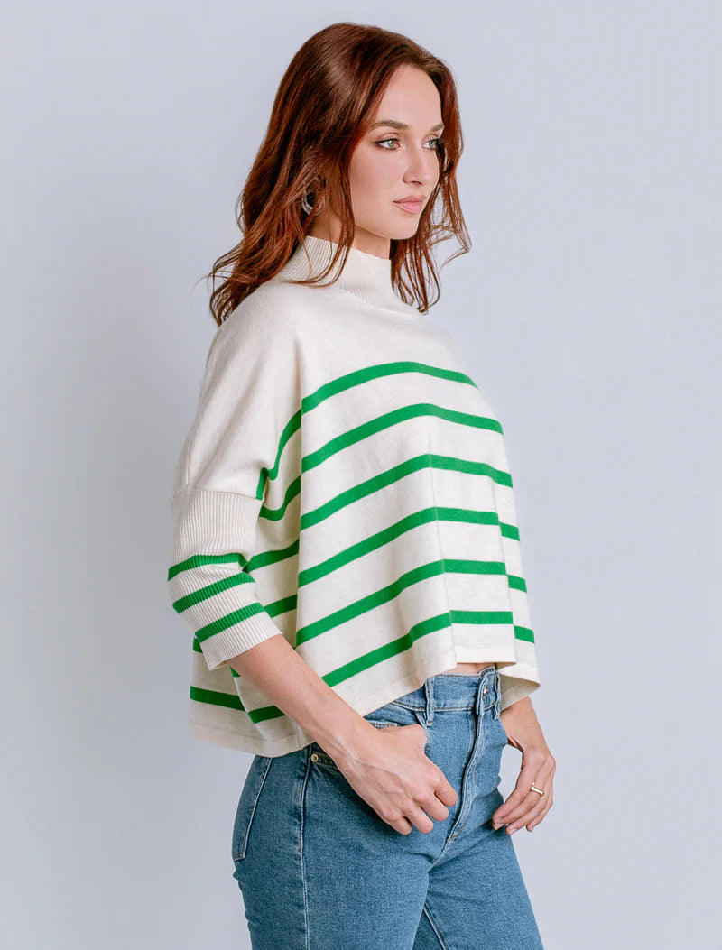 Aja Stripe Sweater in Verde | Kerisma