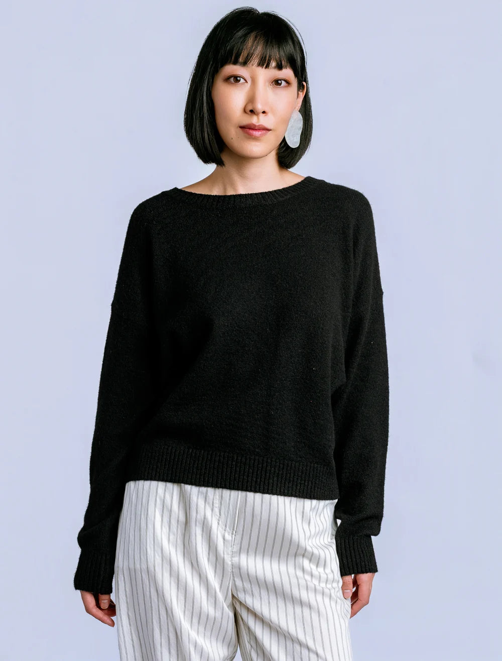 Jacky Crew Sweater in Black | Kerisma