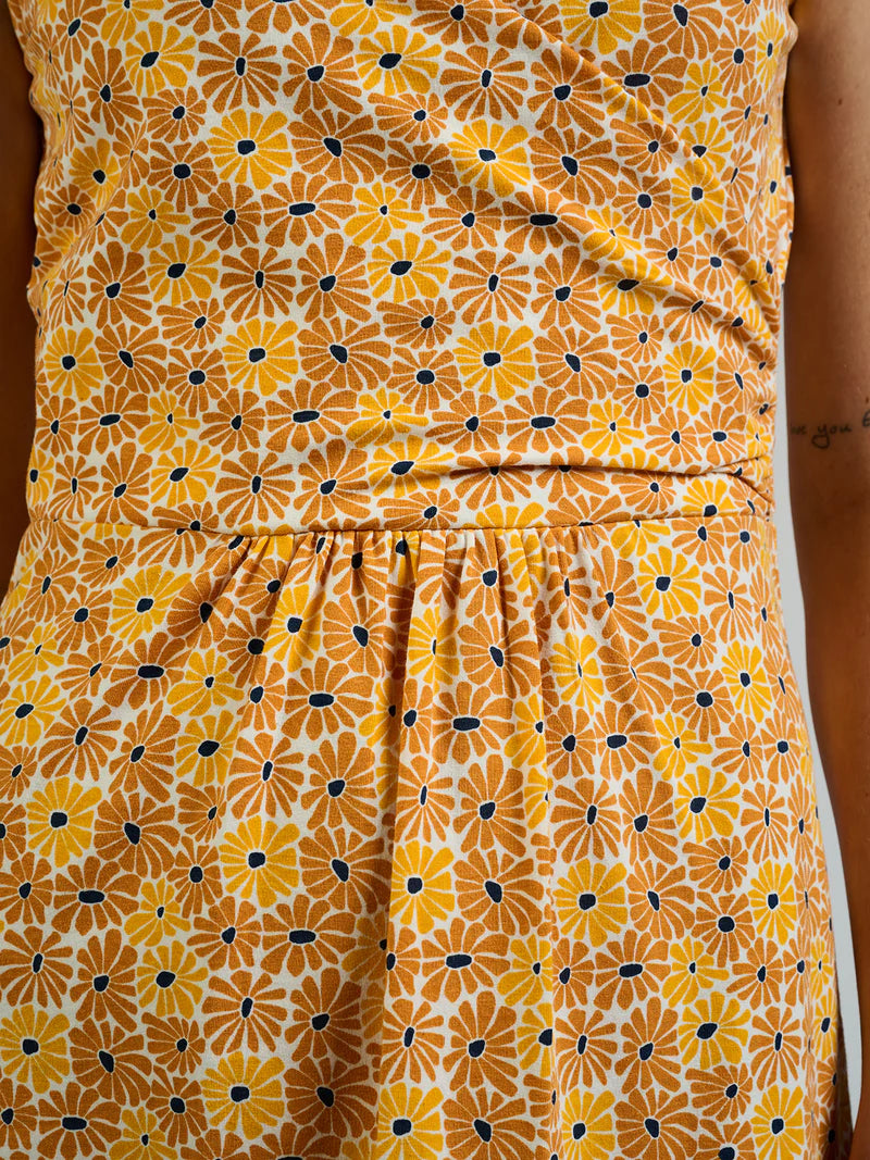 Danica Wrap Dress in Yellow | Mata Traders