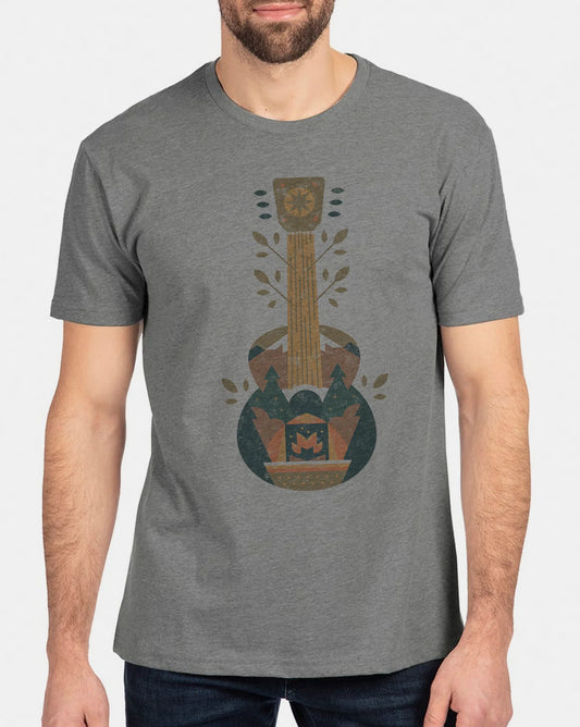 Mountain Guitar T-Shirt in Gray