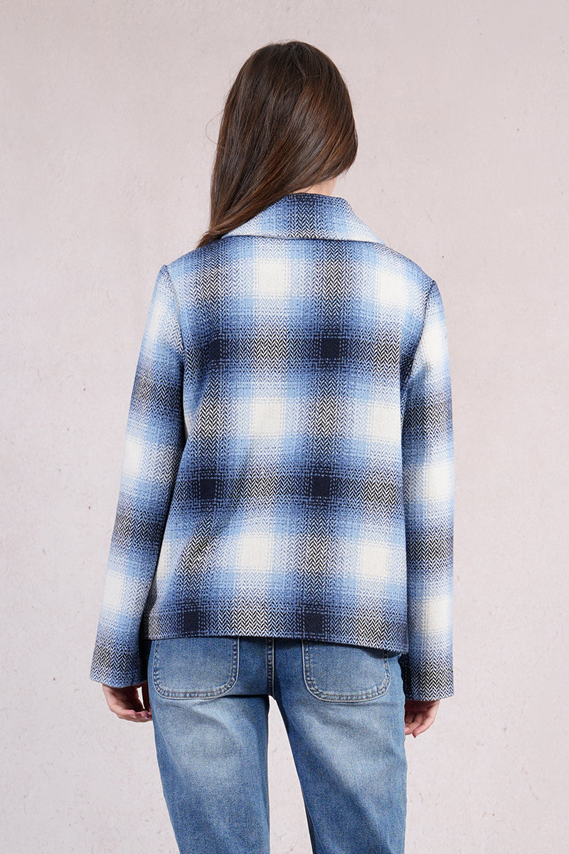 Blue & White Plaid Coat