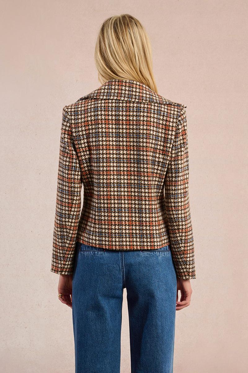 Cropped Plaid Pea Coat