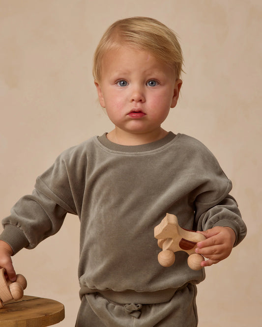 Velour Sweatshirt in Forest