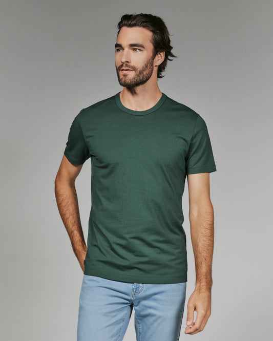Modal Crew Tee in Basil | 7Diamonds