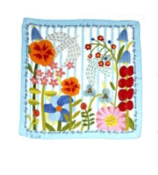 "Day by Day" Printed Silk Square Scarf