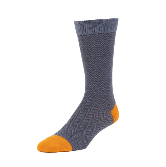 Herringbone Crew Socks in Steel
