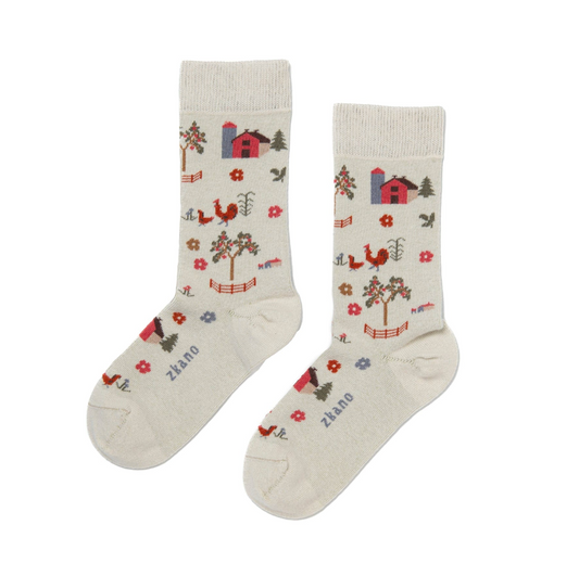 On the Farm Crew Socks in Beech