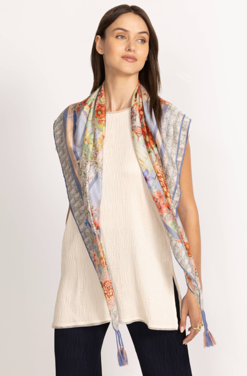 Asteria Square Silk Scarf | Johnny Was
