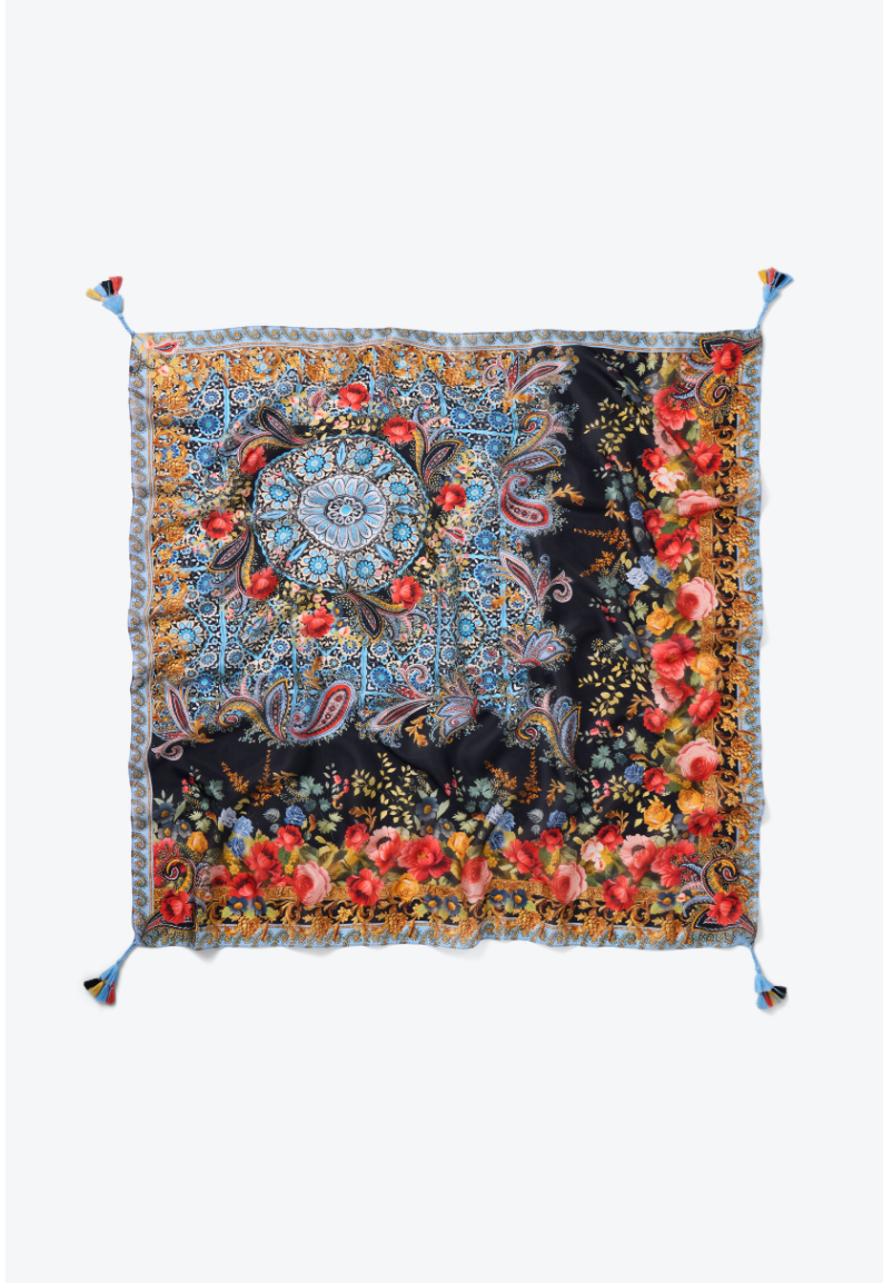 Leto Square Silk Scarf | Johnny Was