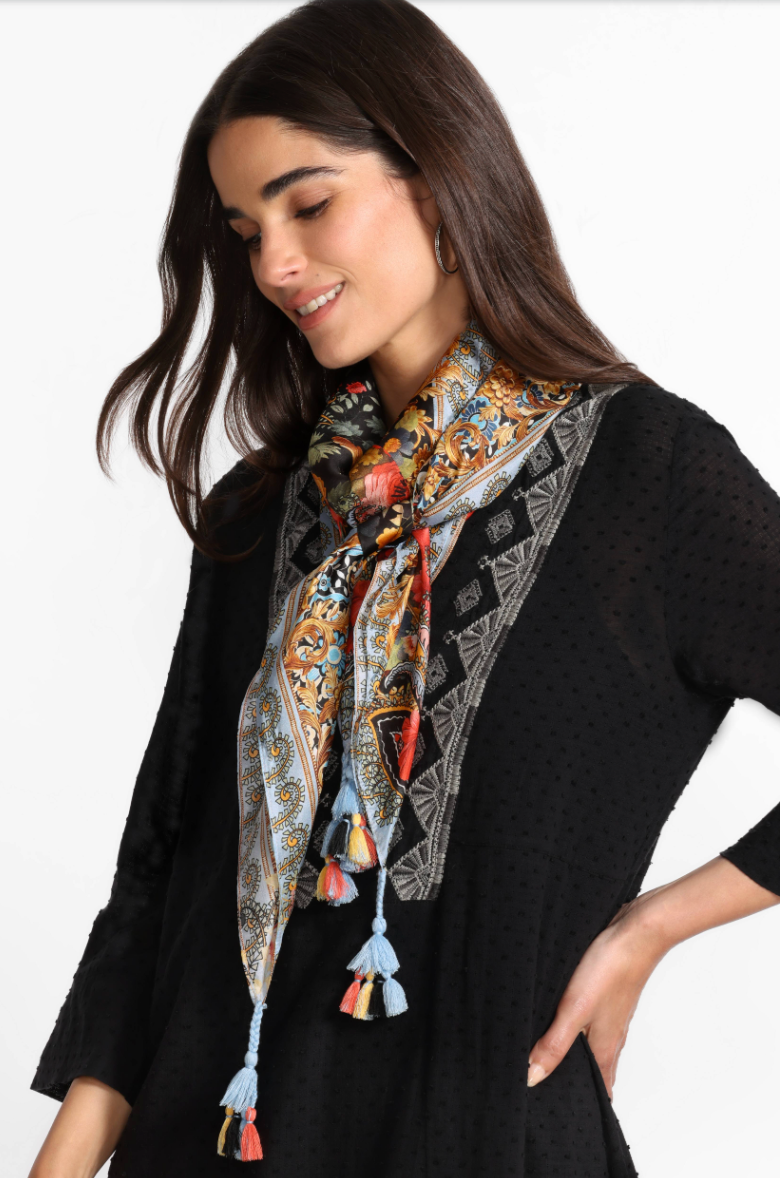 Leto Square Silk Scarf | Johnny Was