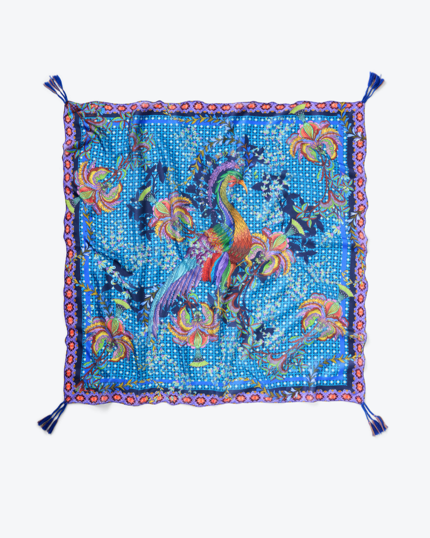 Thalassa Square Silk Scarf | Johnny Was