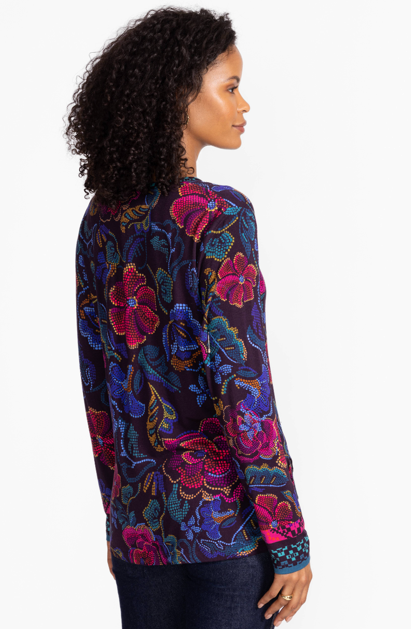Janie Long Sleeve Tee in Aphaia | Johnny Was