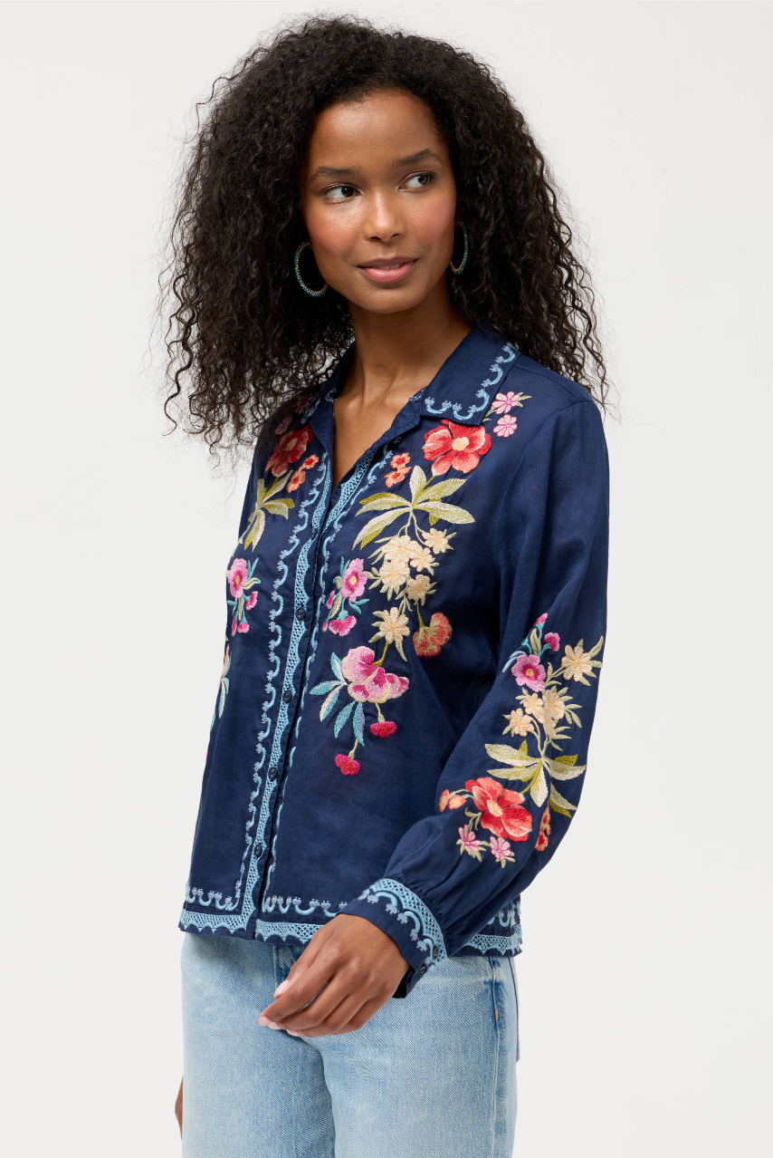 Angela Blouse in Blue Night | Johnny Was
