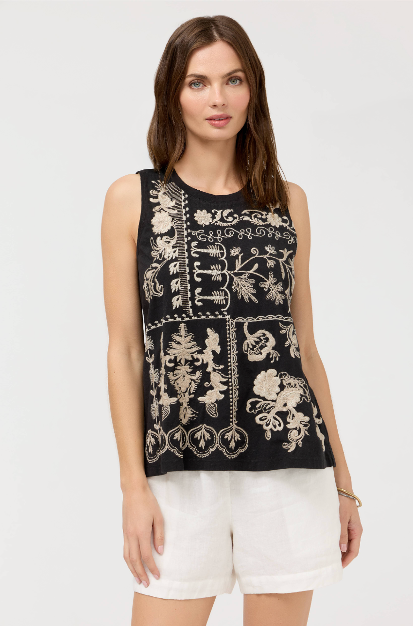 Azova Swing Tank in Black | Johnny Was