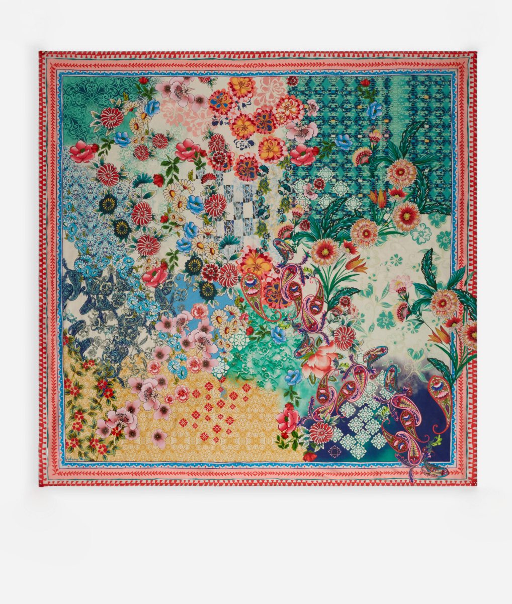 Carlina Medium Square Silk Scarf | Johnny Was