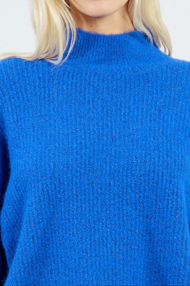 Cozy Turtleneck Sweater in Royal Blue