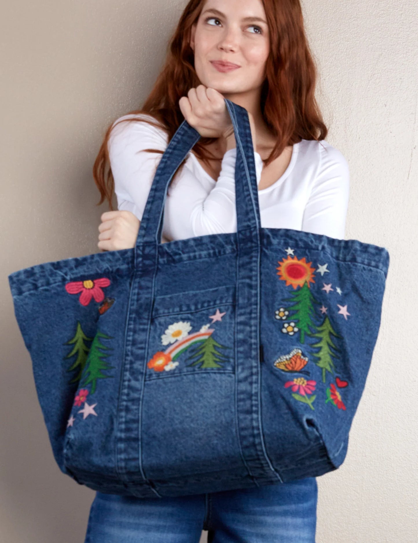 Happy Place Denim Tote | Billy T