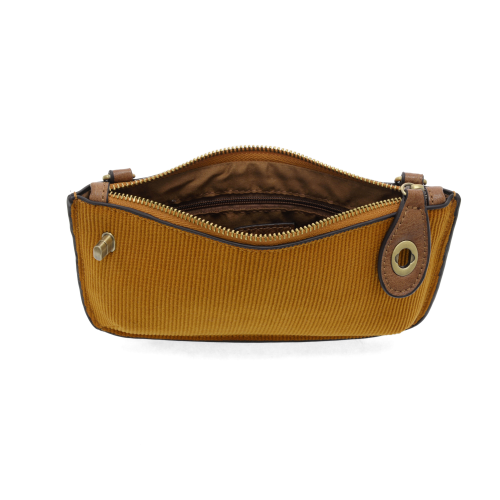 Corduroy Mini Crossbody Clutch in Dijon