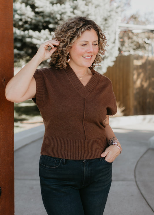 Gwyneth Sweater Vest in Espresso | Kerisma