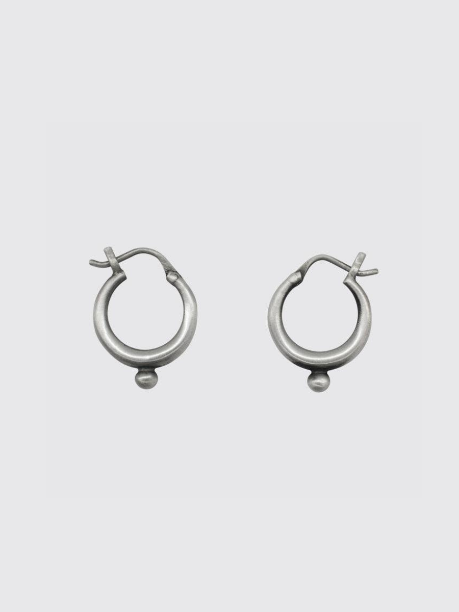 Small Hoop with Granulated Ball in Silver | Jane Diaz