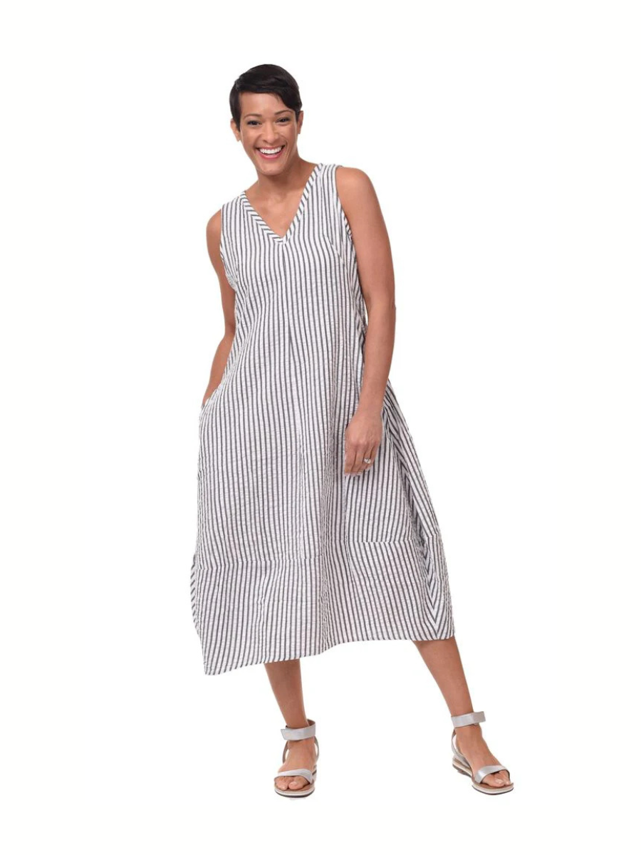 Patton Dress in Gray Stripe | Tulip