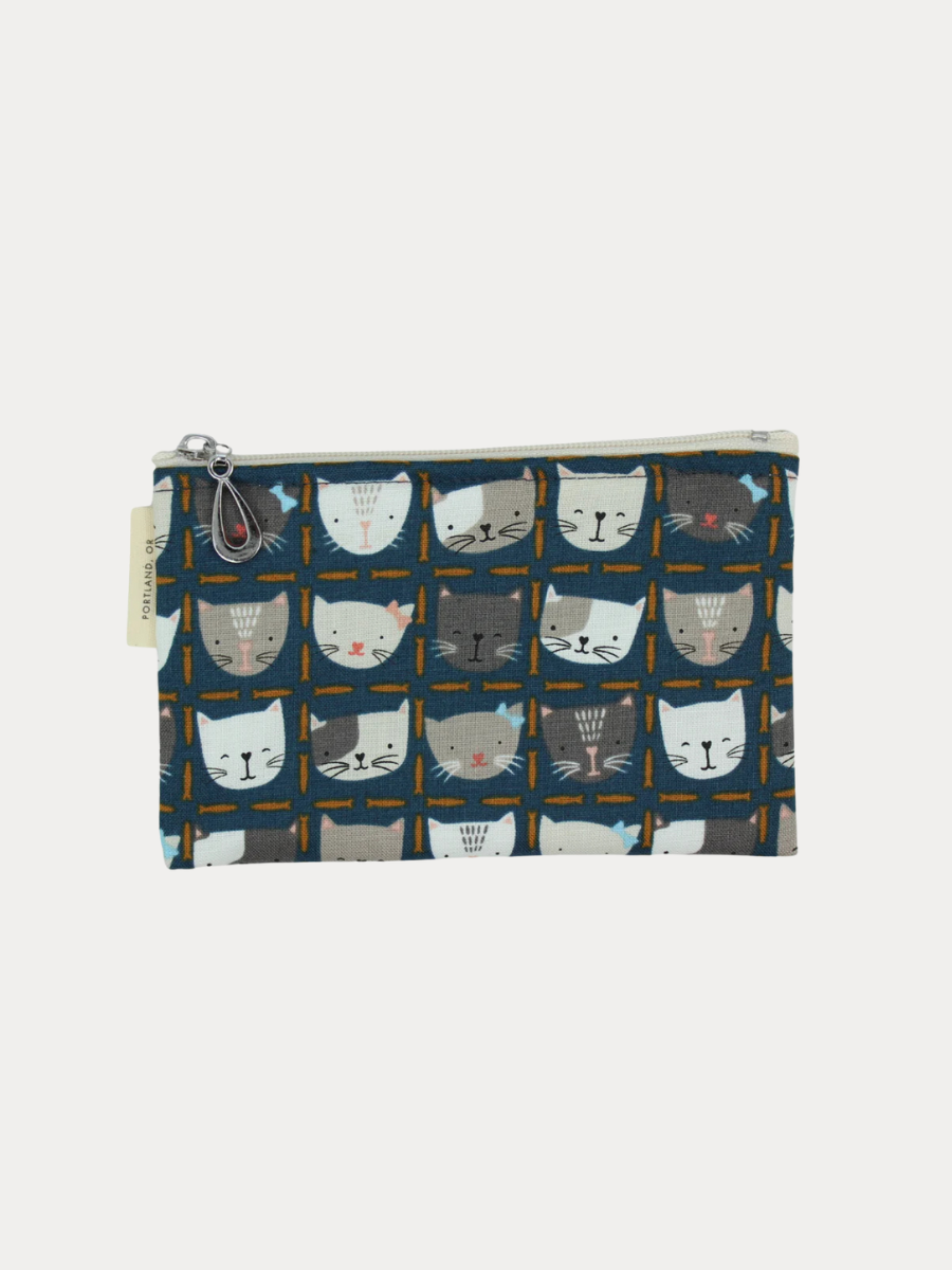 Cats on Blue Coin Purse