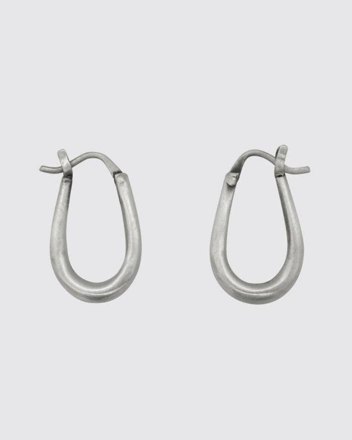 Silver Tapered Oval Hoops | Jane Diaz