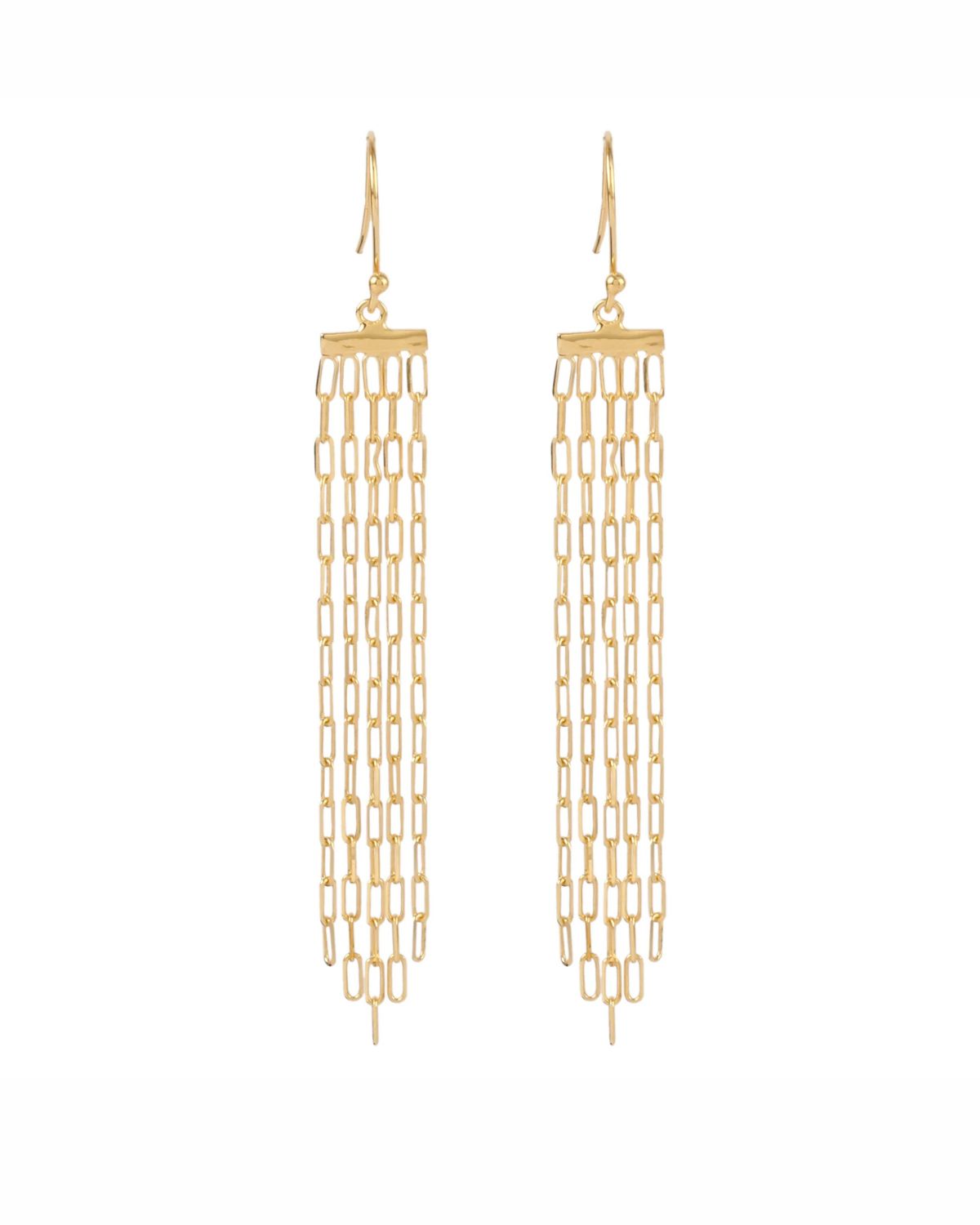 Gold Long Chain Earrings | Manjusha