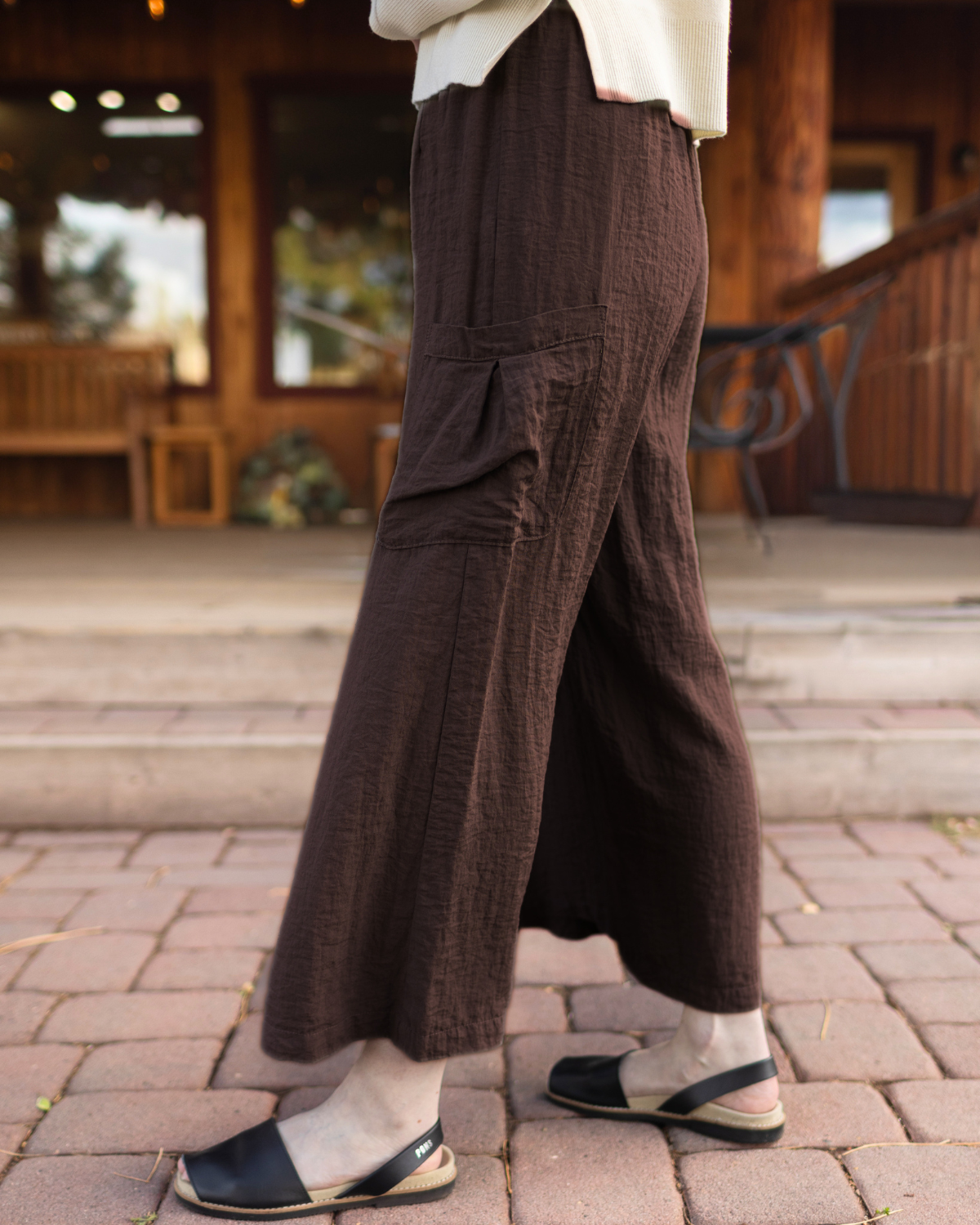 Wide Leg Pocket Pant in Chocolate | Cut•Loose
