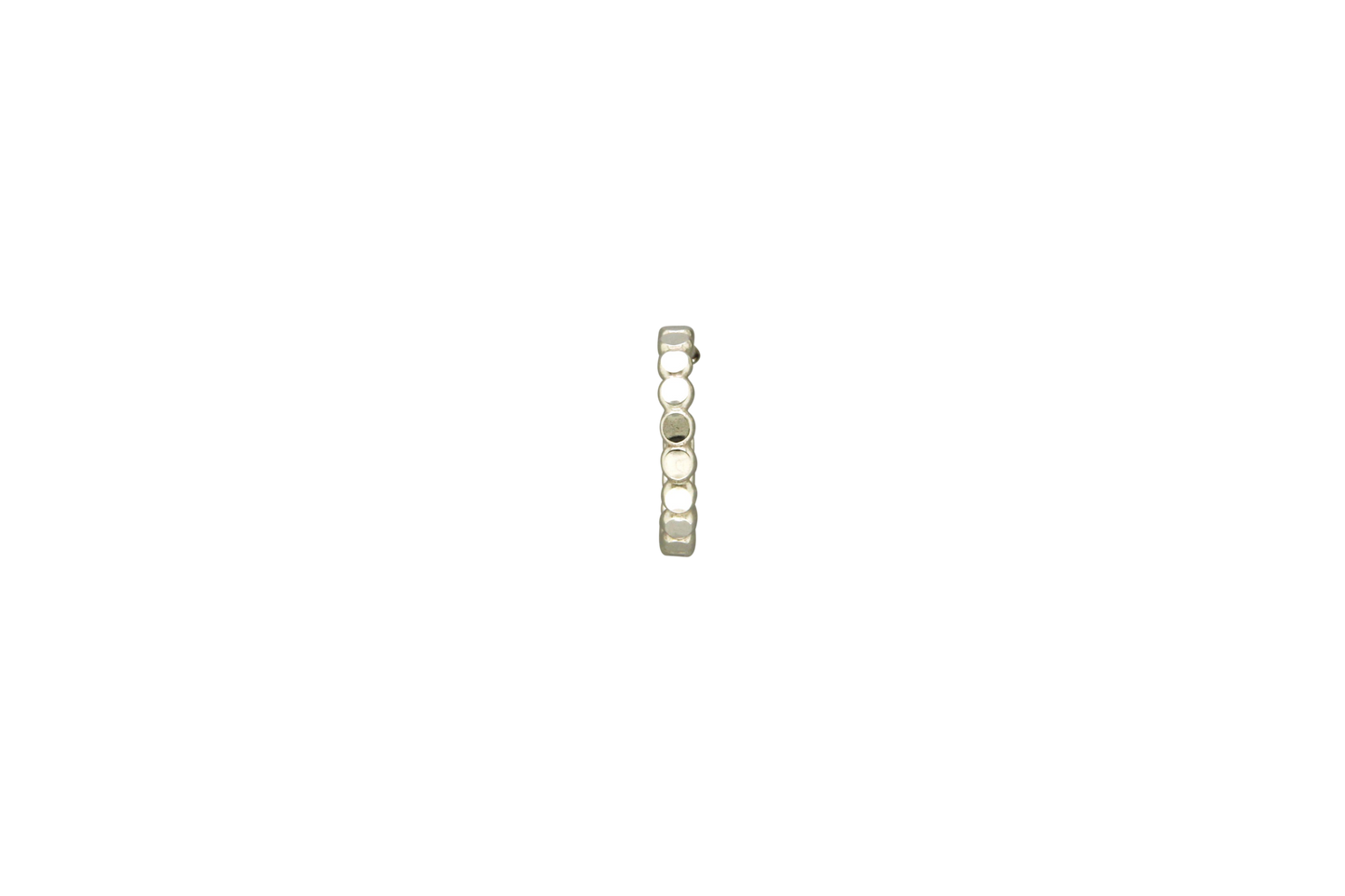 Silver Smashed Bead Post Hoop