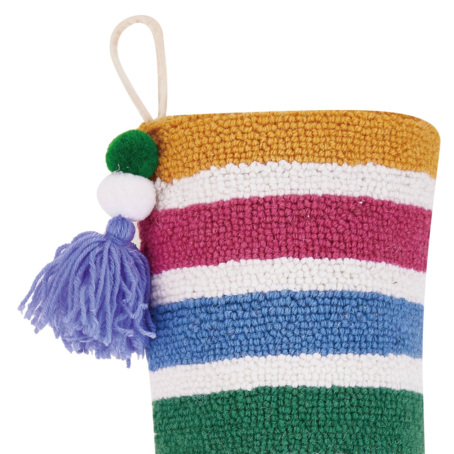 Rainbow Stocking With Pom Tassel
