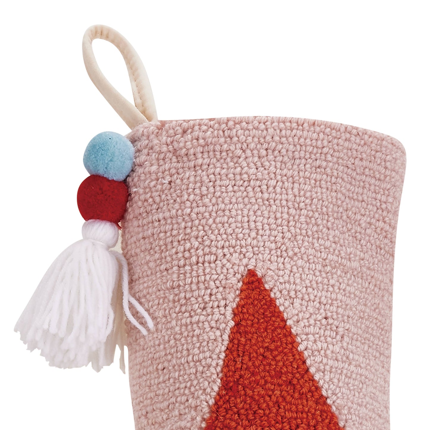 Santa Stocking With Pom Tassel