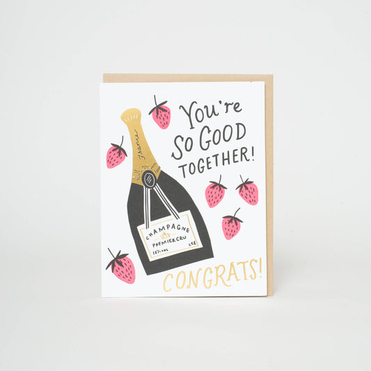 Wedding Champagne Letterpress Card